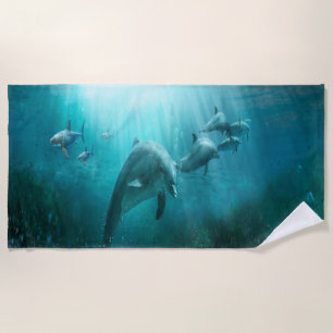 Serviette De Plage Dauphins qui nagent pour s'amuser