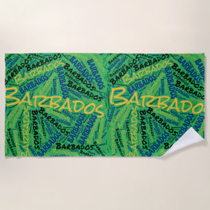 Serviette De Plage Dazzling Barbade couleurs drapeau patriotique