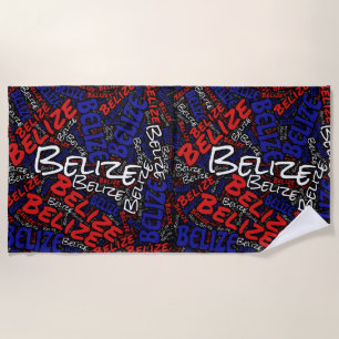 Serviette De Plage Dazzling Belize couleurs drapeau patriotique