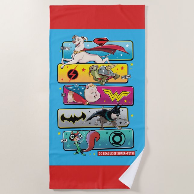 Serviette De Plage DC League of Super-Pets Panels (Devant)
