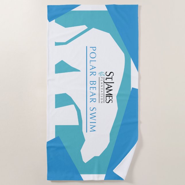 serviette de plage de bain d'ours blanc (Devant)
