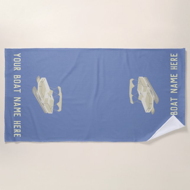 Serviette de plage de bateau Ponton personnalisé b (Devant)