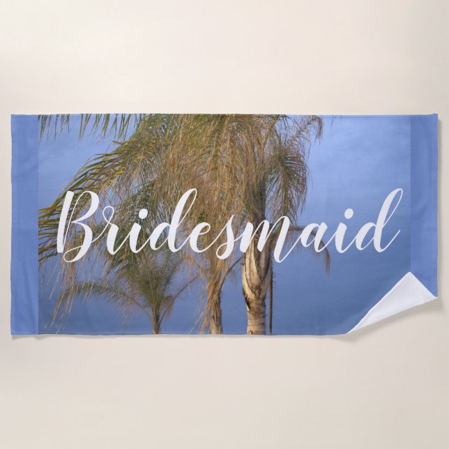 Serviette de plage de Bridesmaid Palm Trees (Devant)