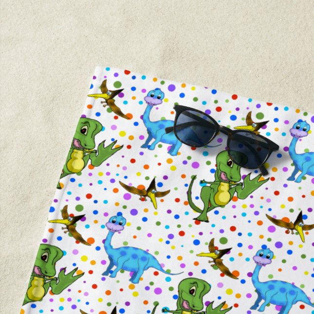 Serviette de plage de Dinosaurs (En situation)