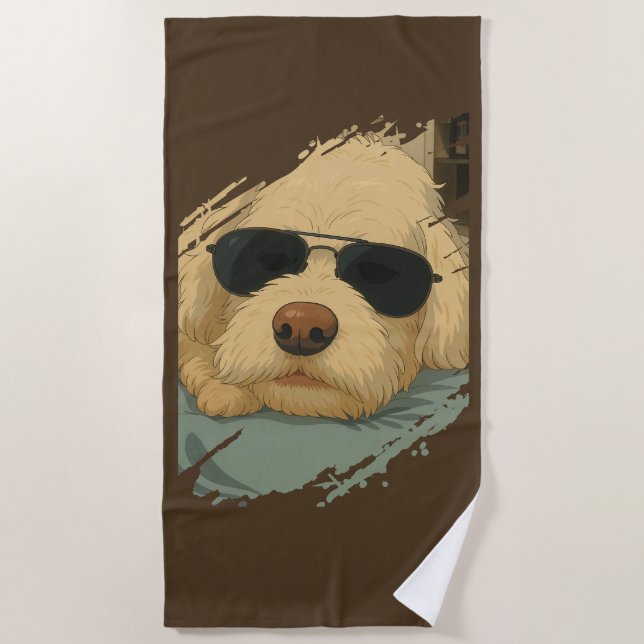 Serviette de plage de Dog Max (Devant)