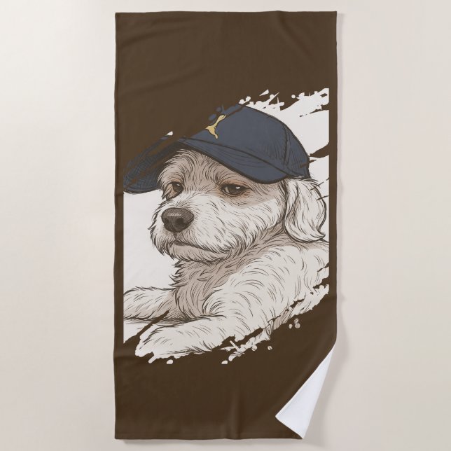 Serviette de plage de Dog Max (Devant)