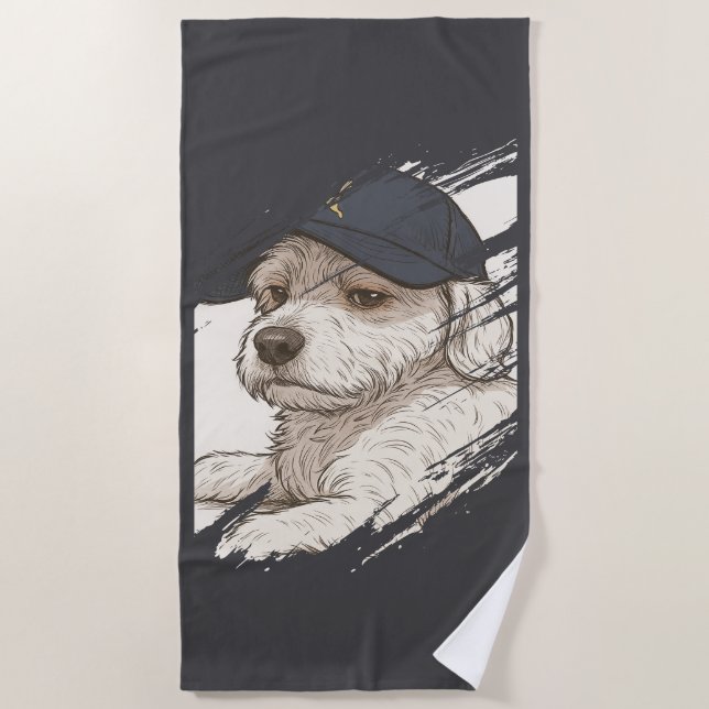 Serviette de plage de Dog Max (Devant)