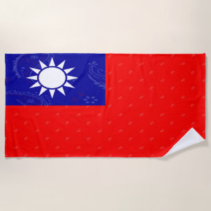 Serviette de plage de drapeau de Taïwan