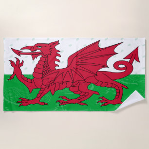 Serviette de plage de drapeau du Pays de Galles