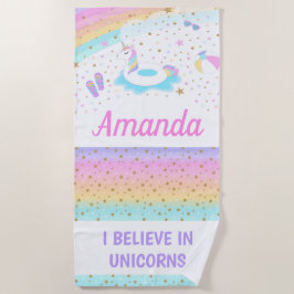 Serviette de plage de flotteur de licorne