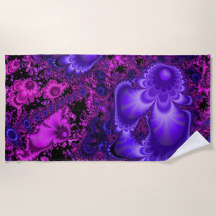 Serviette de plage de fractale de fleur