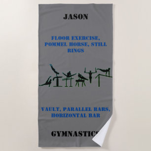 Serviette de plage de gymnastique pour garçons ave