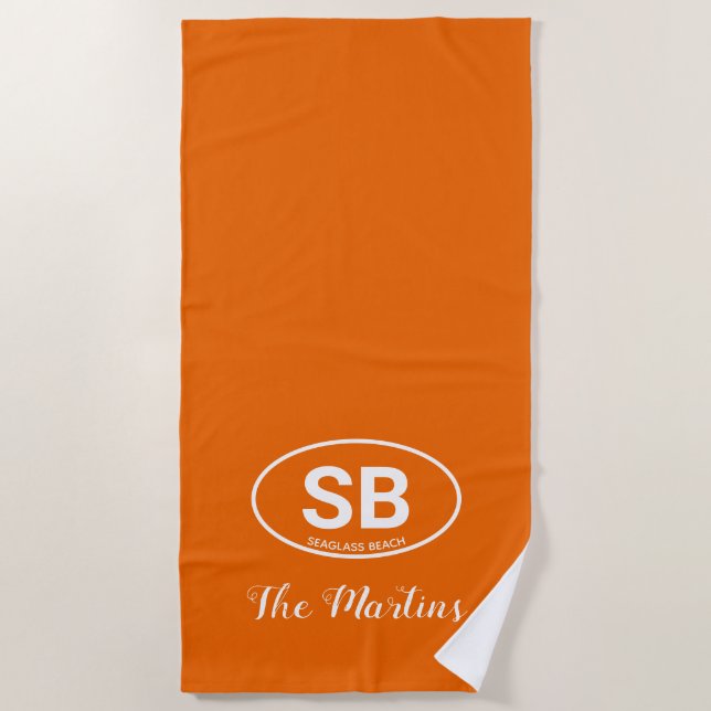 Serviette de plage de la famille Orange brûlée (Devant)