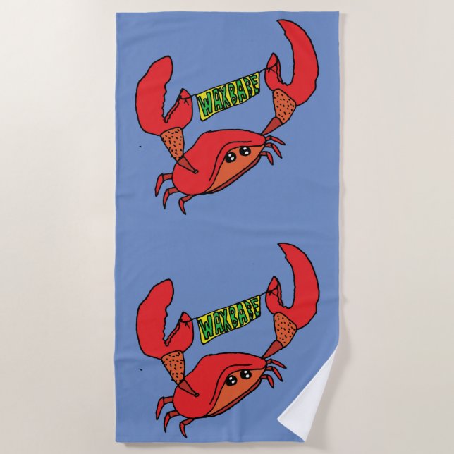 Serviette de plage de logo de bannière de crabe de (Devant)