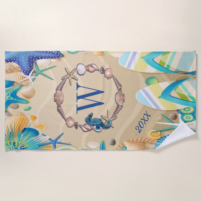 Serviette de plage de Monogram (Devant)