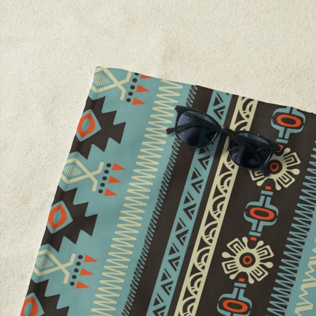 Serviette de plage de Motif géométrique (En situation)