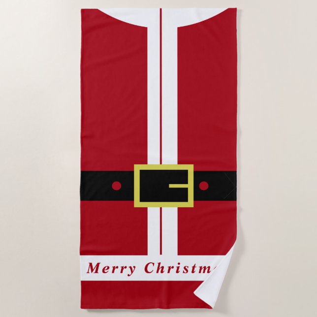 Serviette de plage de Noël Cadeau du Père Noël (Devant)