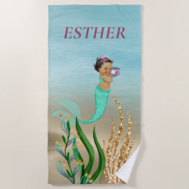 Serviette de plage de sirène pour filles d'Amériqu
