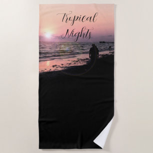 Serviette de plage de Sunset Nights Tropical