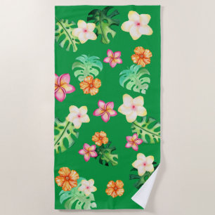 Serviette de plage de verdure tropicale