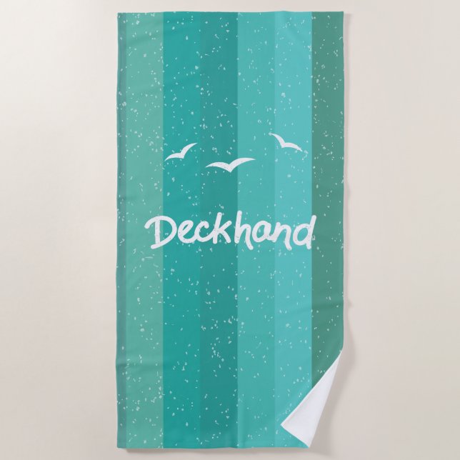Serviette De Plage Dechand Yacht Crew Plaisir Blue Voile (Devant)
