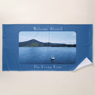Serviette De Plage Décor de bateau coloré personnalisé Pontoon Lake