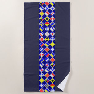 Serviette De Plage Décor des drapeaux de signalisation nautique sur u