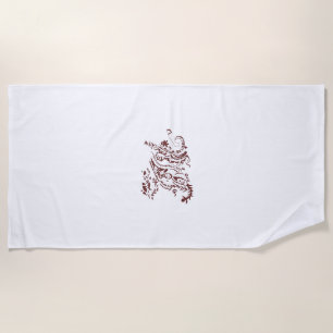 Serviette De Plage Décor rouge orangé
