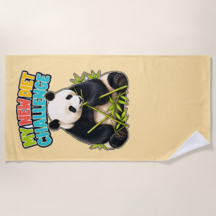 Serviette De Plage Défi de régime de papa Funny Panda