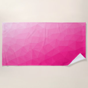 Serviette De Plage Dégradé rose chaud Motif de maille géométrique