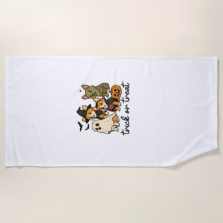 Serviette De Plage déguisement d'Halloween pour corgi