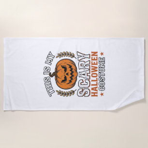 Serviette De Plage Déguisement Halloween Épouvantable Citrouille Vect