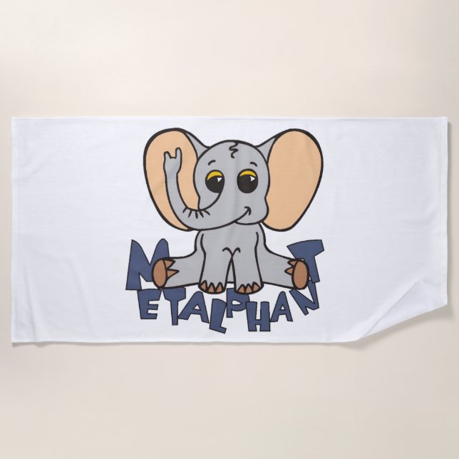 Serviette de plage d'éléphant de Metalphant (Devant)