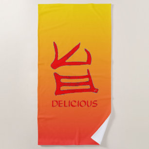Serviette de plage délicieuse de Kanji Sunset