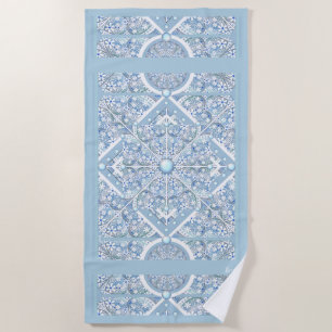 Serviette De Plage Dentelle en céramique bleu clair