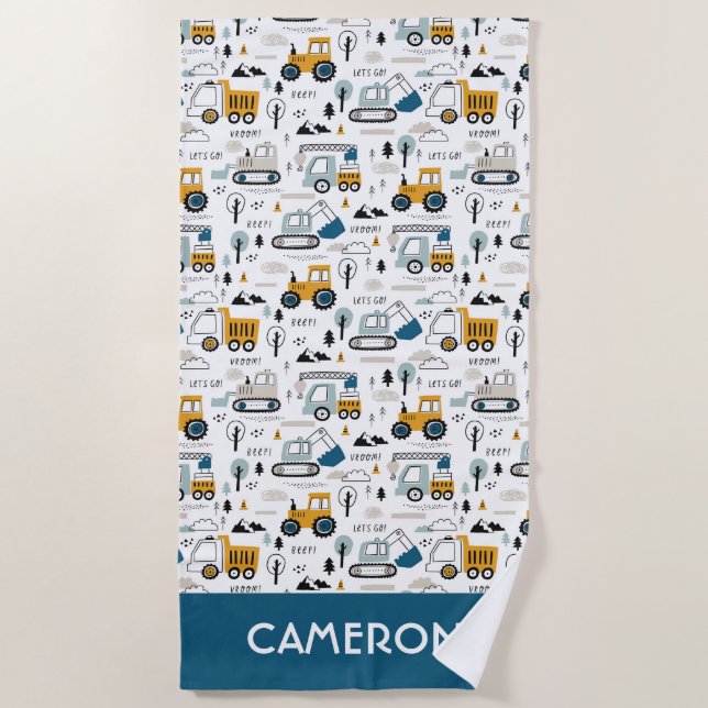 Serviette De Plage Déplaçons le Motif de véhicule (Devant)