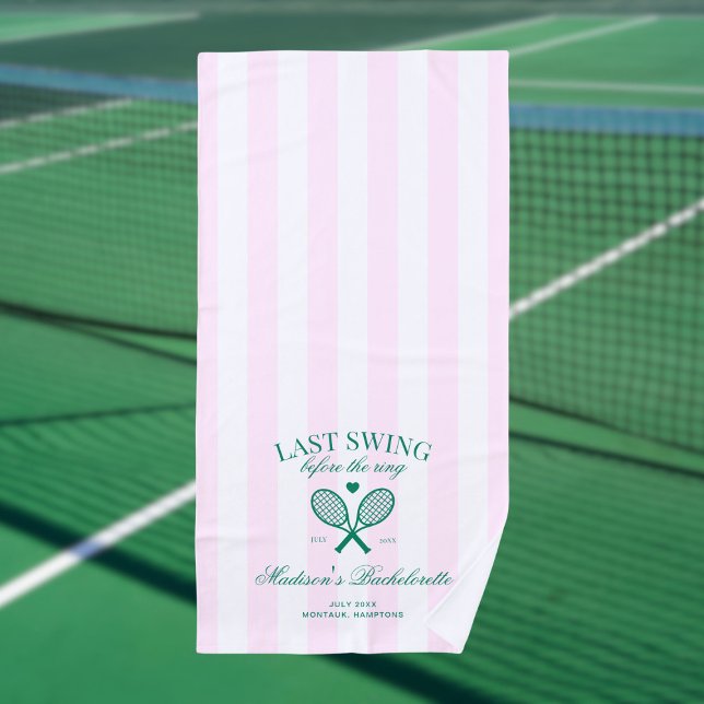 Serviette De Plage Dernier Swing Avant Le Cercle Retro Tennis Bach (Créateur téléchargé)