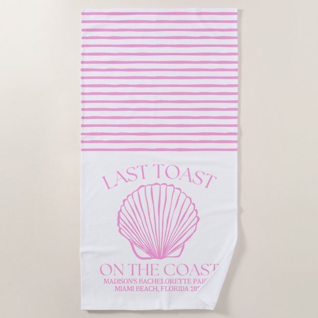 Serviette De Plage Dernier Toast Capricieux sur la Côte Rose (Devant)