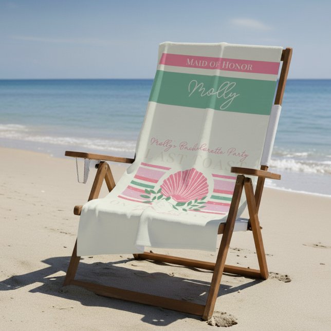 Serviette De Plage Dernier toast sur la côte - Bachelorette nautique (Celebrate your Last Toast on the Coast in style! )