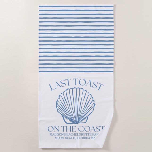 Serviette De Plage Dernière Toast Whimsique sur la Côte (Devant)