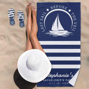 Serviette De Plage Dernière voile avant la mariée voile bleue enterre