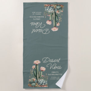 Serviette De Plage Desert Vibes Bachelorette Party Blooming Cactus
