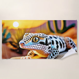 Serviette De Plage Design du désert de Leopard Gecko