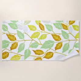 Serviette De Plage Design élégant de feuilles inspirées par la nature