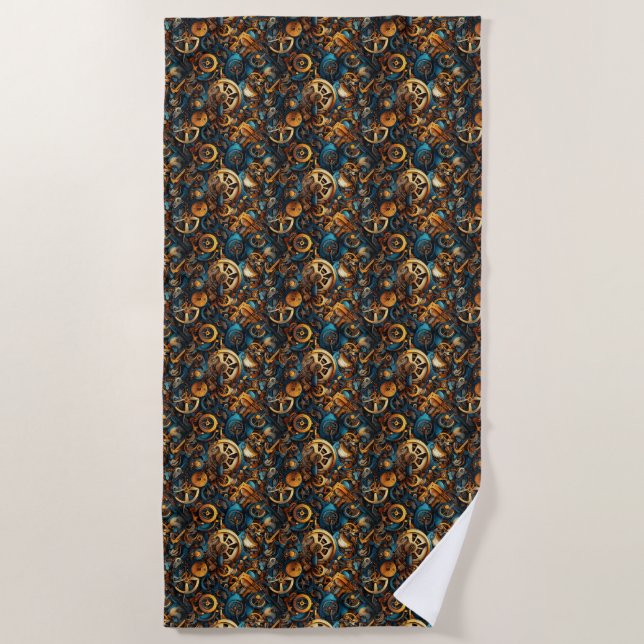 Serviette De Plage Design Steampunk (Devant)