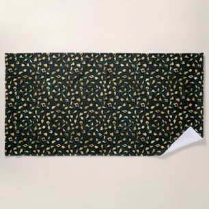 Serviette De Plage Design turquoise et Gold Leopard Series 1