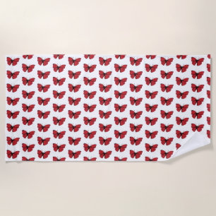 Serviette De Plage Dessin à papillon rouge