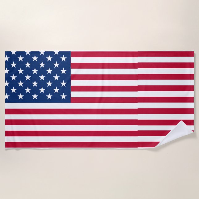 Serviette De Plage Dessin de fierté du drapeau américain USA (Devant)