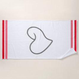 Serviette De Plage Dessin de forme de cœur élégant