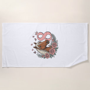 Serviette De Plage Dessin de gravure vintage floral pour les 8 ans du